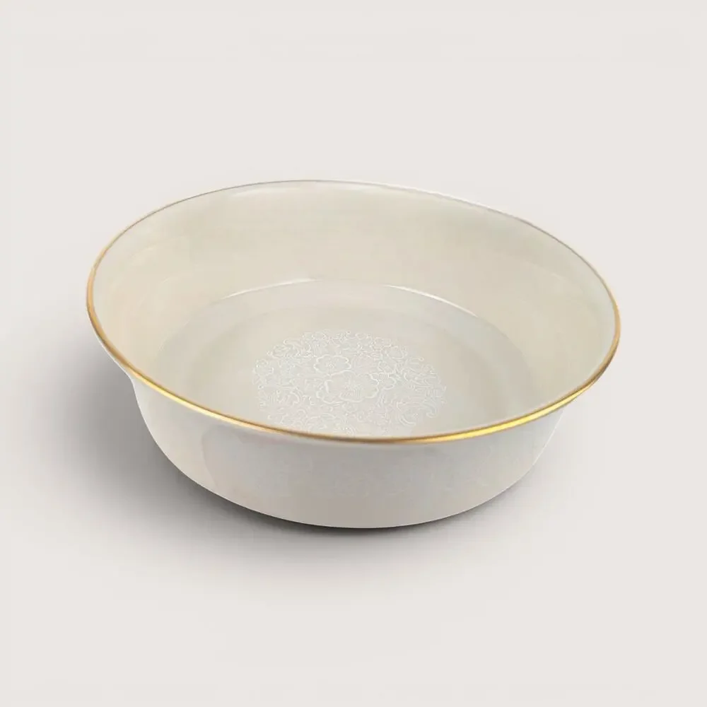 1980s Lenox Porcelain Floral Traditional Serving Bowl